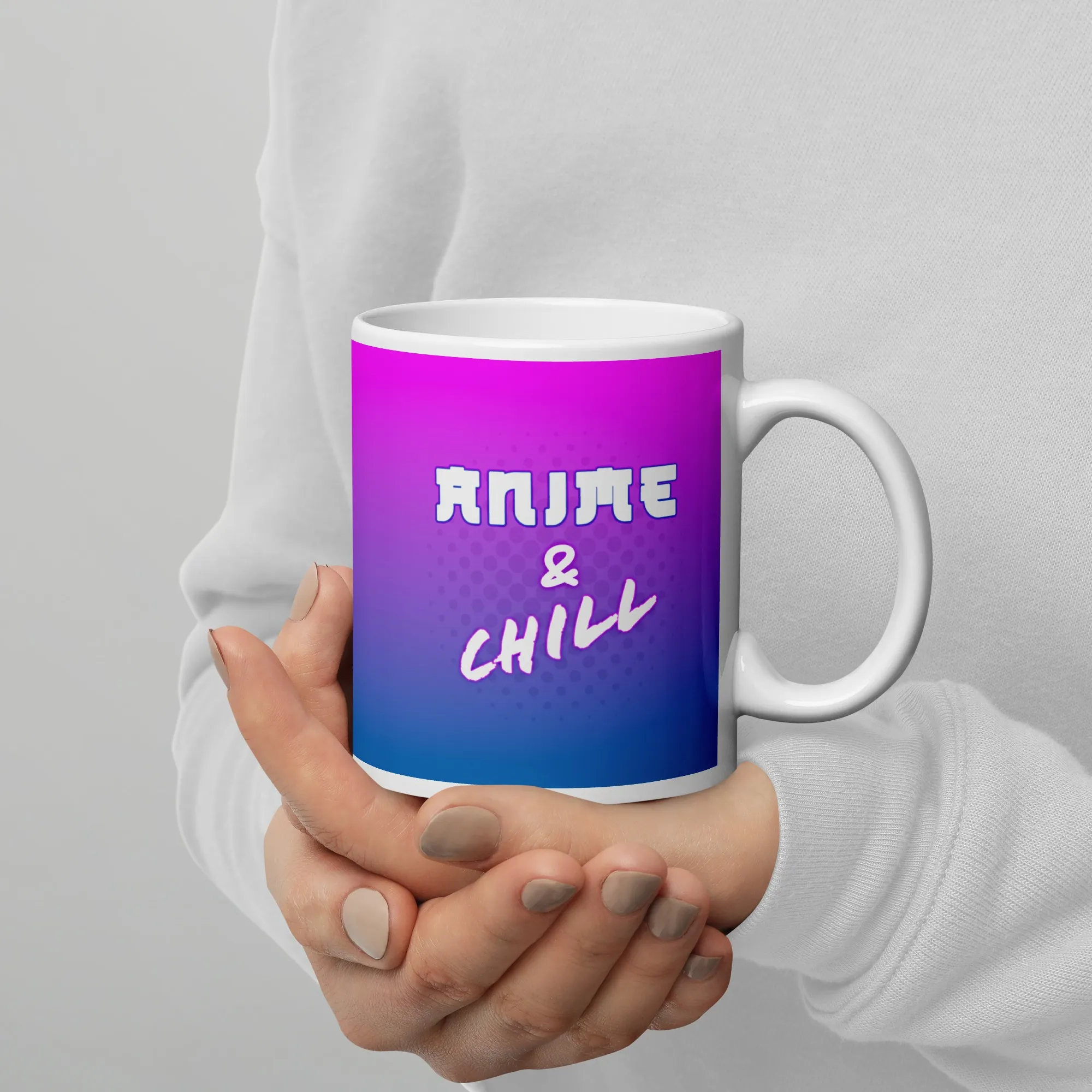 Anime & Chill White Glossy Mug - Image 3