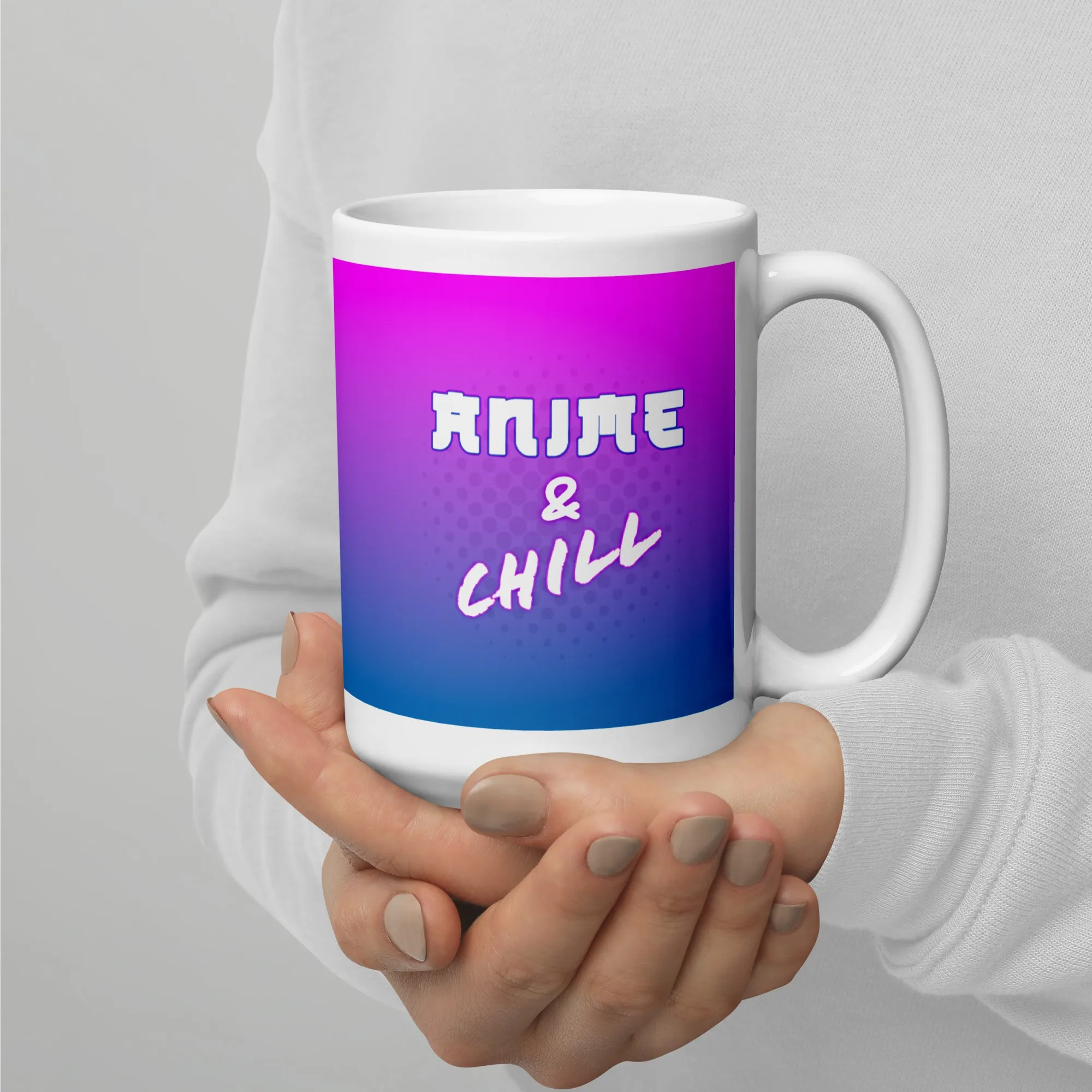 Anime & Chill White Glossy Mug - Image 5