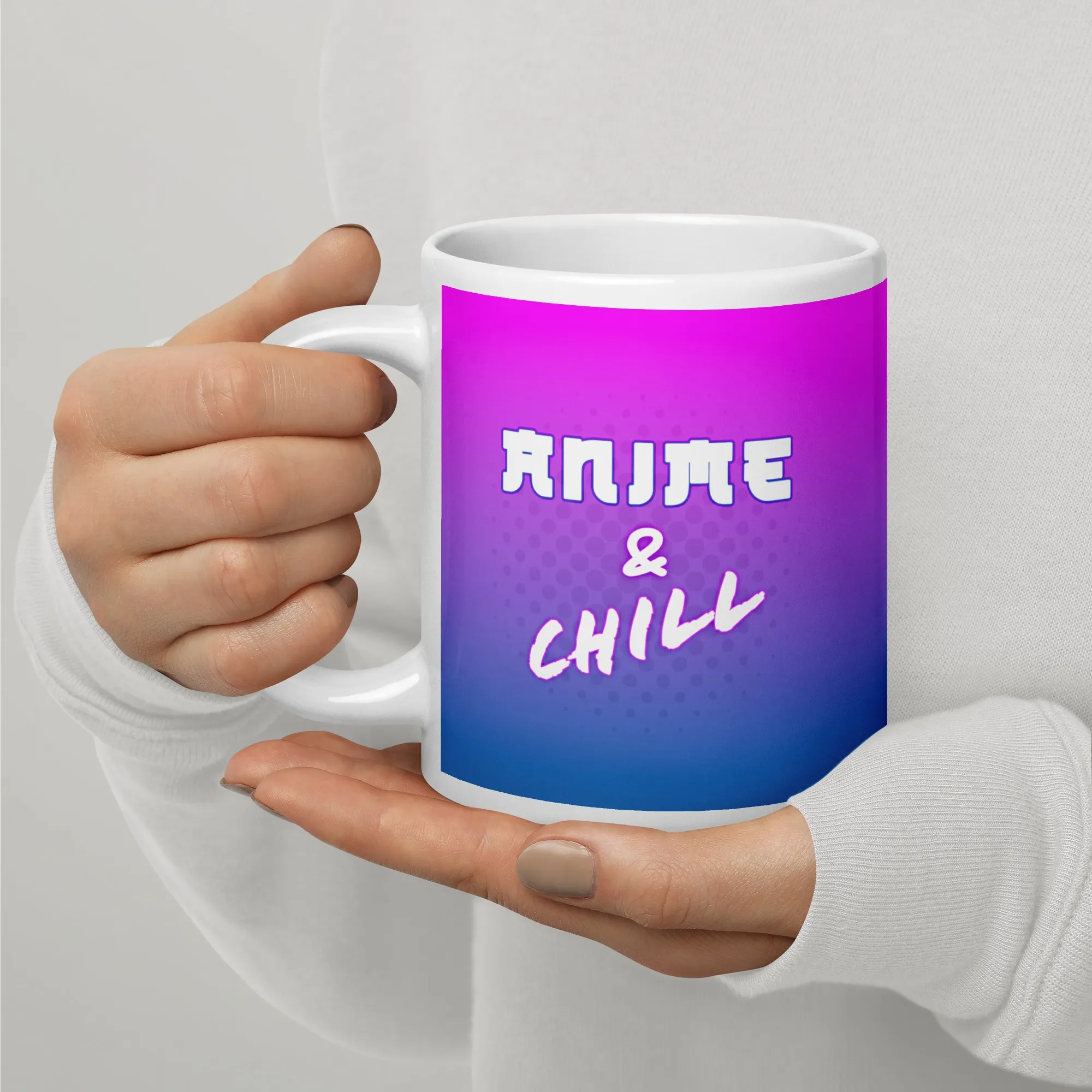 Anime & Chill White Glossy Mug - Image 6